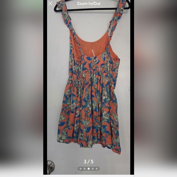 FREE PEOPLE Dear You Floral Pleated Mini Dress Orange - Picture 3 of 4